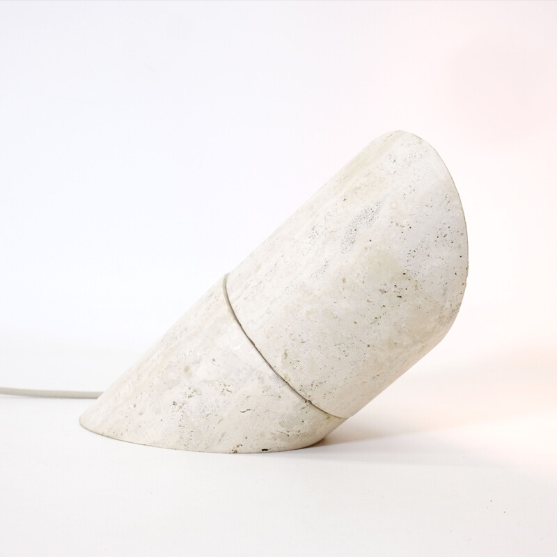 Vintage Italian table lamp in travertine, 1970