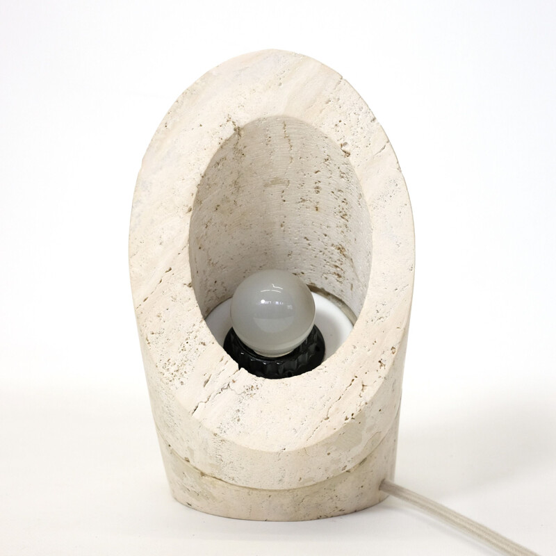 Vintage Italian table lamp in travertine, 1970