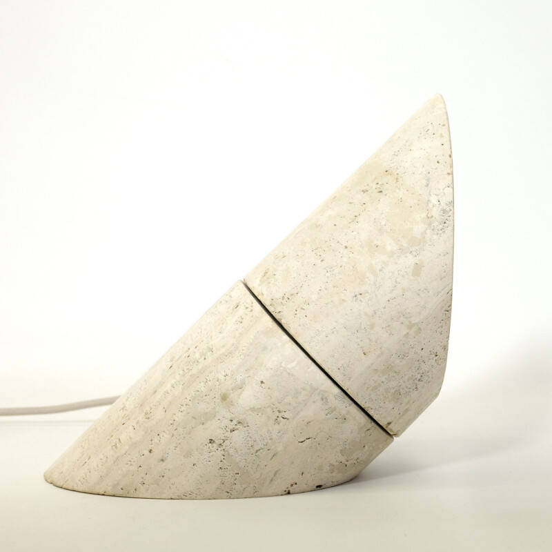 Vintage Italian table lamp in travertine, 1970