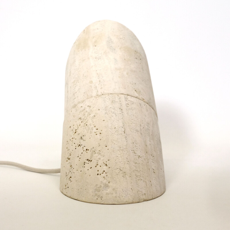 Vintage Italian table lamp in travertine, 1970