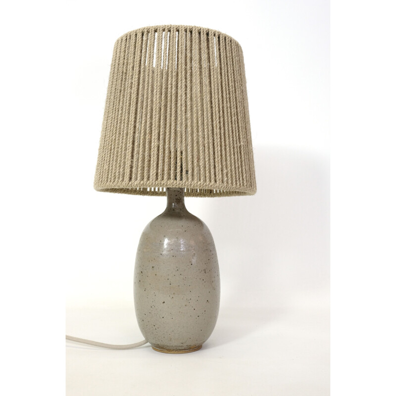 Lampe vintage en grès pyrité gris, 1960-1970