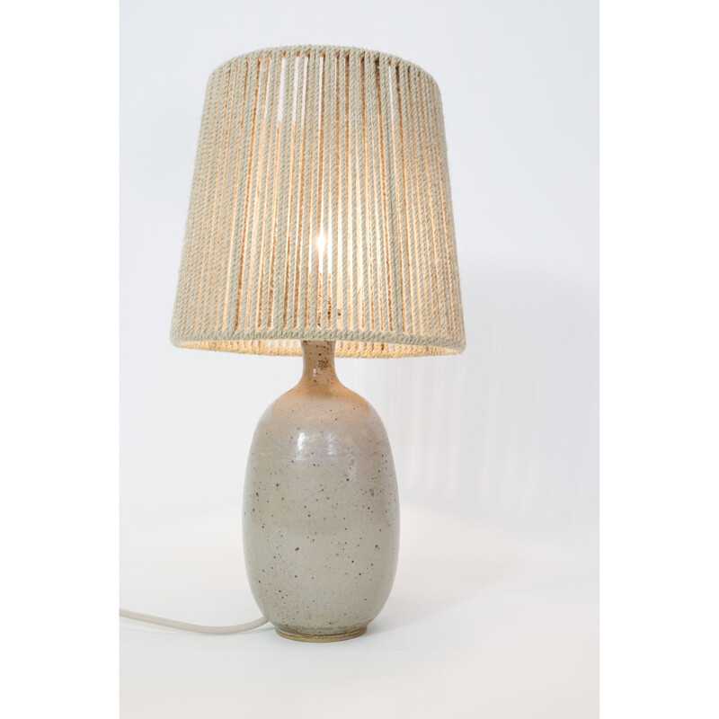 Lampe vintage en grès pyrité gris, 1960-1970