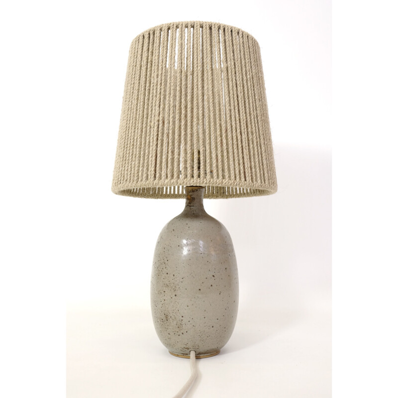 Lampe vintage en grès pyrité gris, 1960-1970