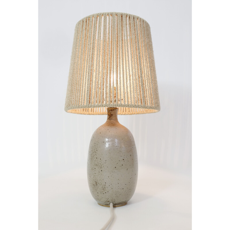 Vintage lamp in grey stoneware, 1960-1970