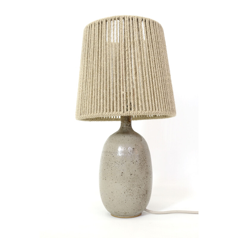Vintage lamp in grey stoneware, 1960-1970