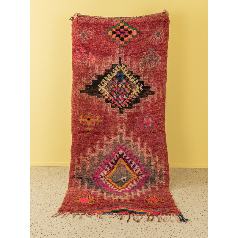 Boujad vintage Berber carpet in wool, Morocco