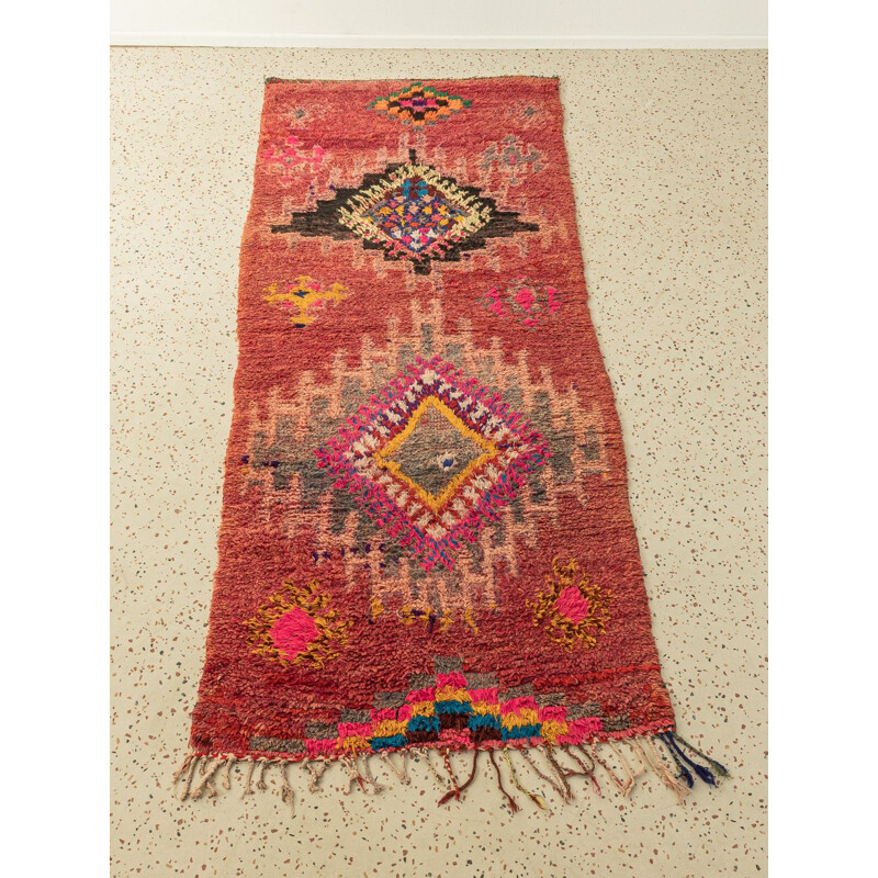 Boujad vintage Berber carpet in wool, Morocco