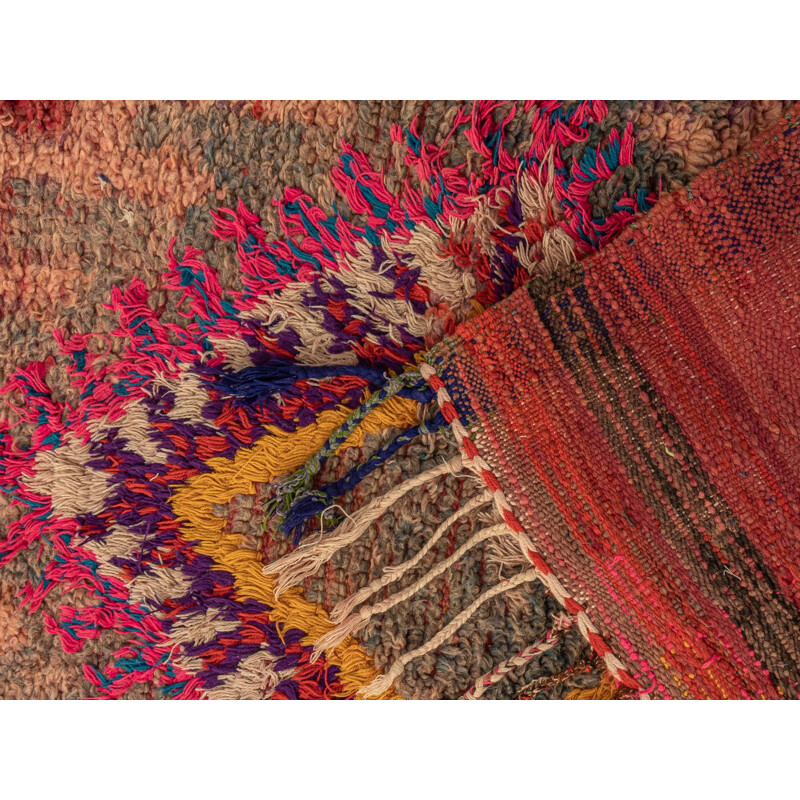 Boujad vintage Berber carpet in wool, Morocco