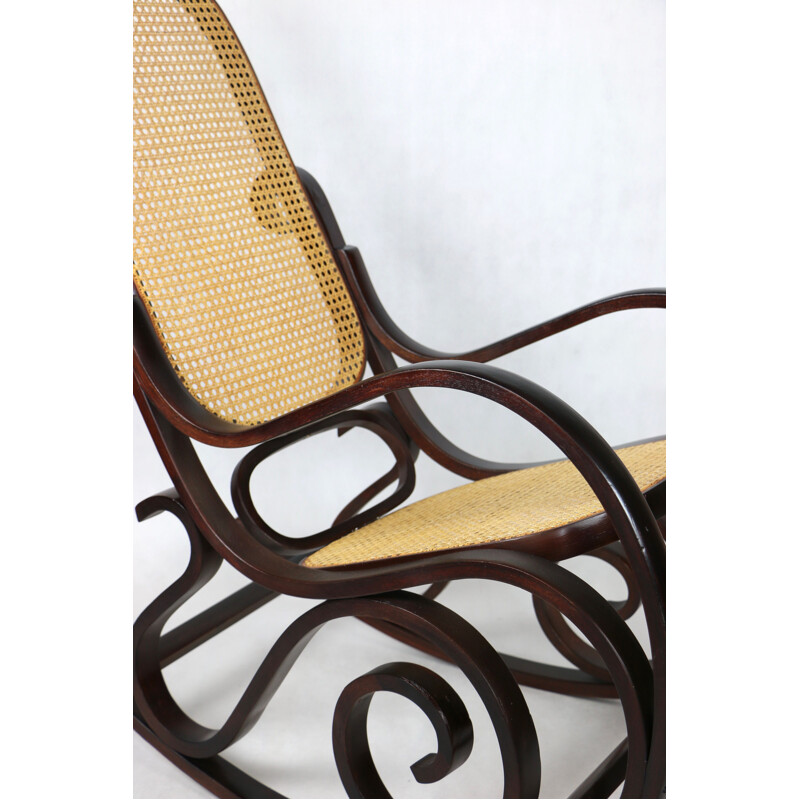 Vintage brown rocking chair, 1970s