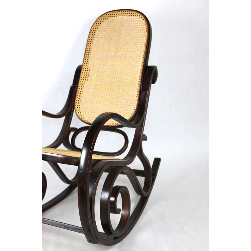 Vintage brown rocking chair, 1970s