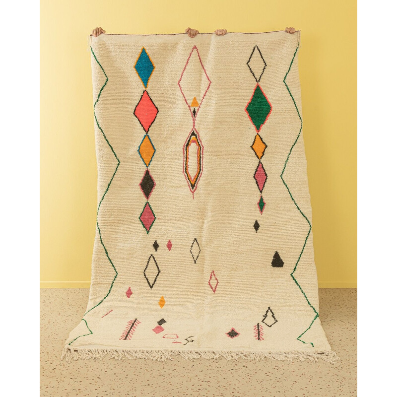 Tapis berbère vintage Color Runes en laine, Maroc