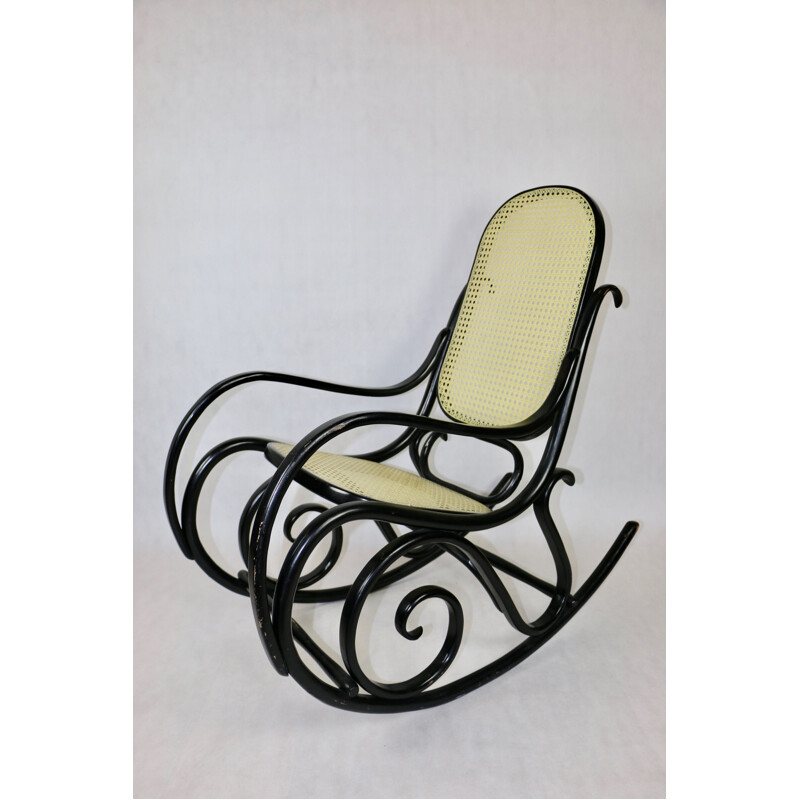 Vintage black rocking chair by Michael Thonet, 1970s