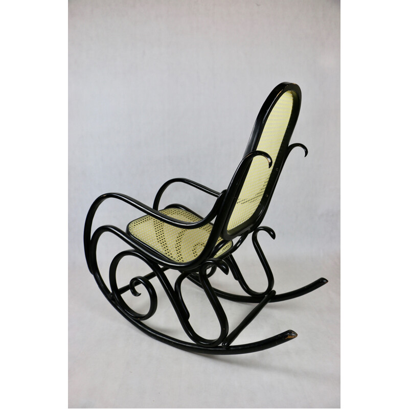 Vintage black rocking chair by Michael Thonet, 1970s