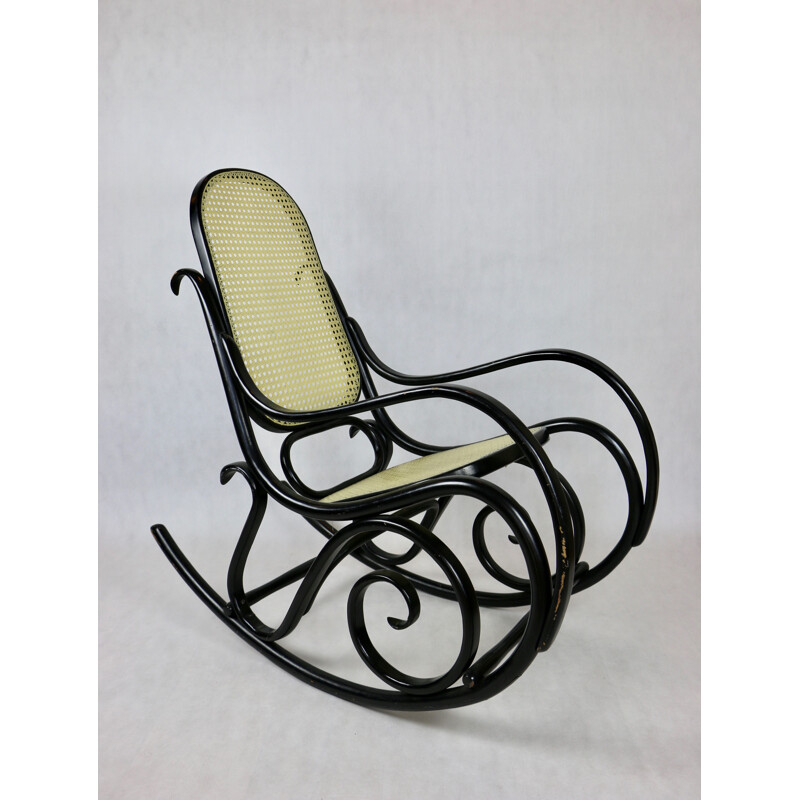 Vintage black rocking chair by Michael Thonet, 1970s