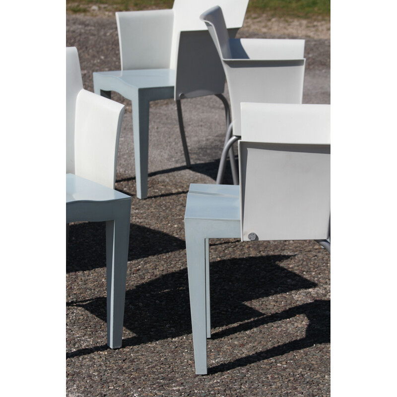 Pair of vintage sky blue and light green armchairs by Philippe Starck for Kartell, 1995