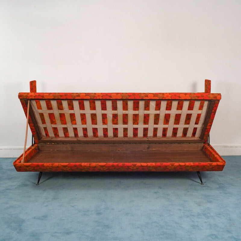 Sofá Vintage vermelho de 2 lugares, 1960