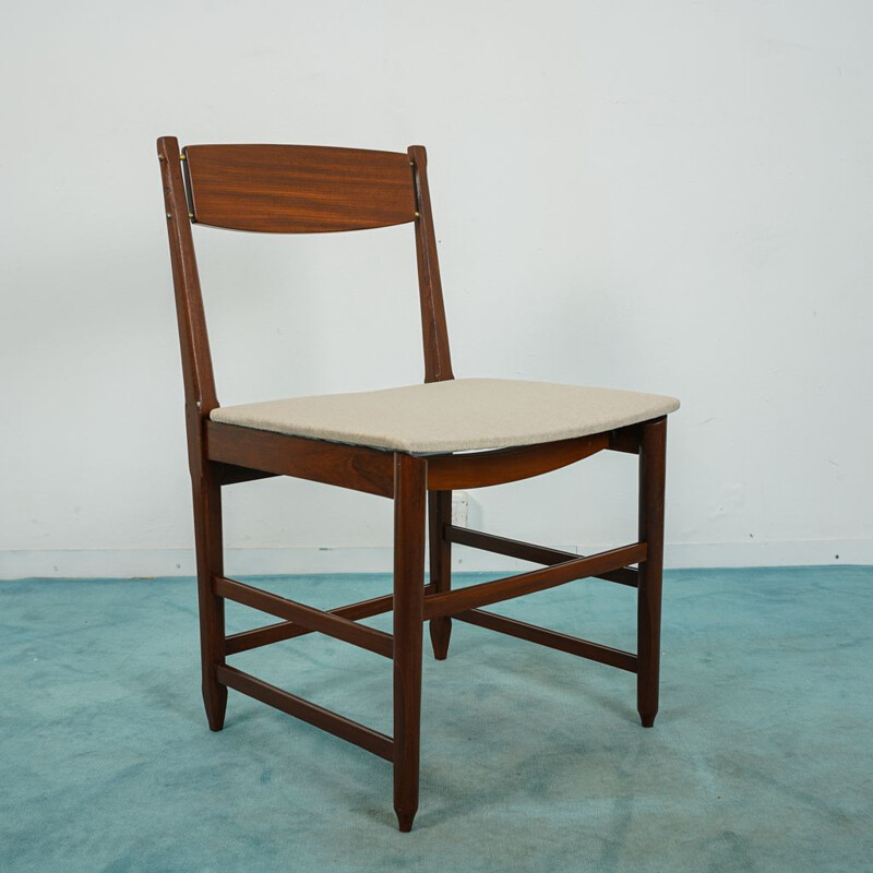 Juego de 6 sillas escandinavas vintage de palisandro, 1960