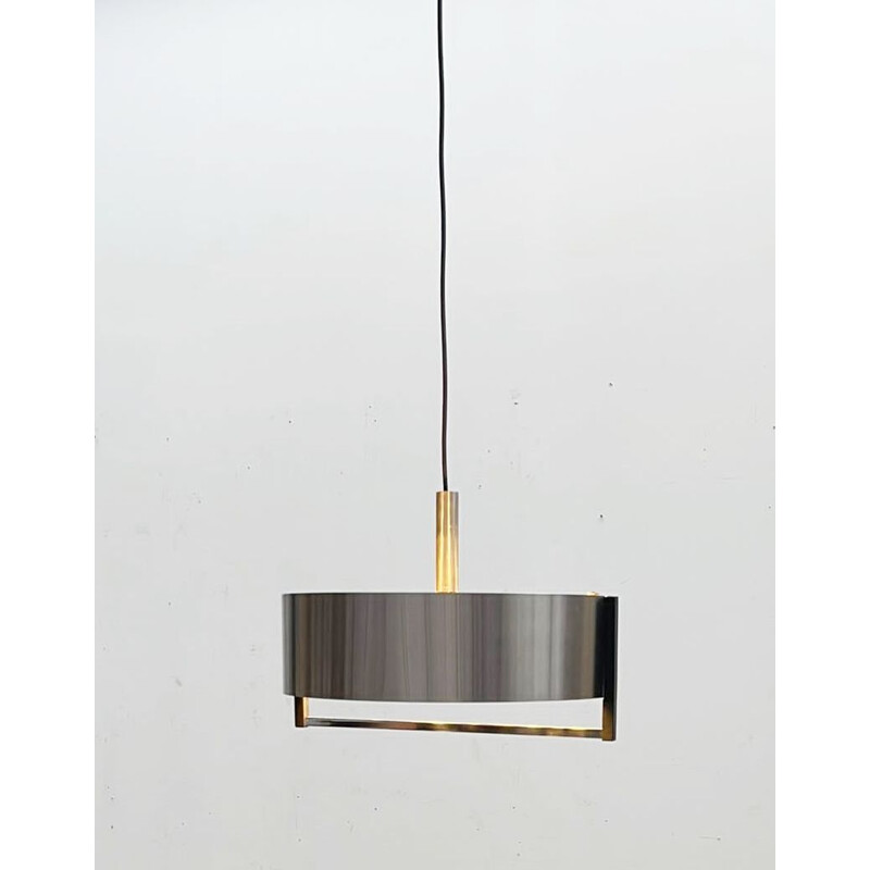 Vintage aluminium hanglamp, Italië 1970