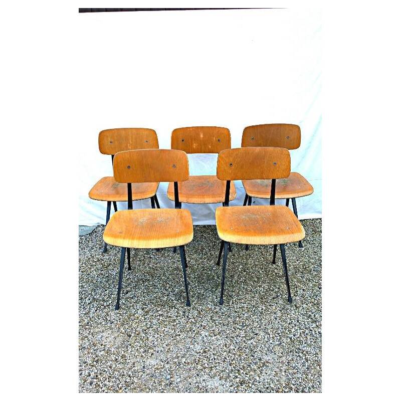 Suite of 5 Scandinavian chairs "Result", Friso KRAMER - 1960s