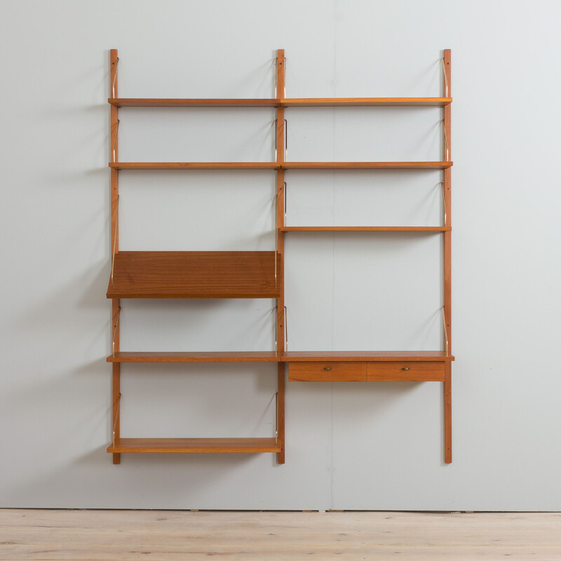 Danish mid century two bay wall unit, 1960s