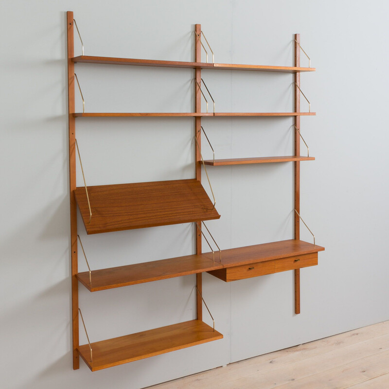 Danish mid century two bay wall unit, 1960s