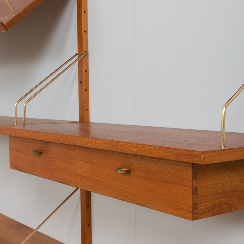 Danish mid century two bay wall unit, 1960s