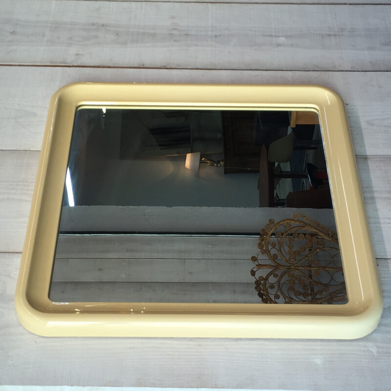 Beige plastic mirror - 1970s