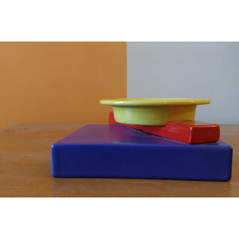 "Rucola" platter, Ettore SOTTSASS and "Squash" ashtray, Maria SANCHEZ - 1985