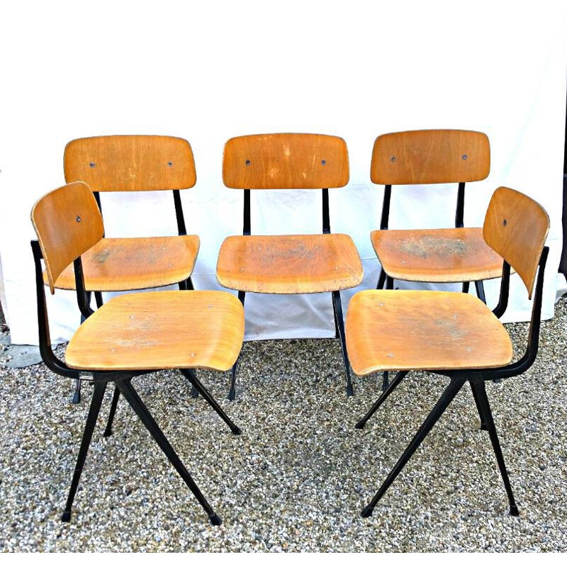 Suite of 5 Scandinavian chairs "Result", Friso KRAMER - 1960s