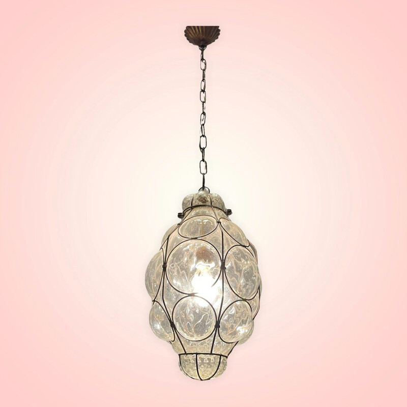 Vintage Italian Murano glass pendant lamp