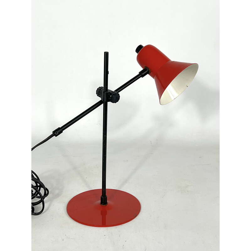 Vintage red table lamp by Veneta Lumi, Italy 1970s