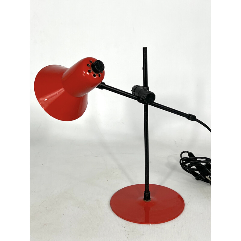 Vintage red table lamp by Veneta Lumi, Italy 1970s