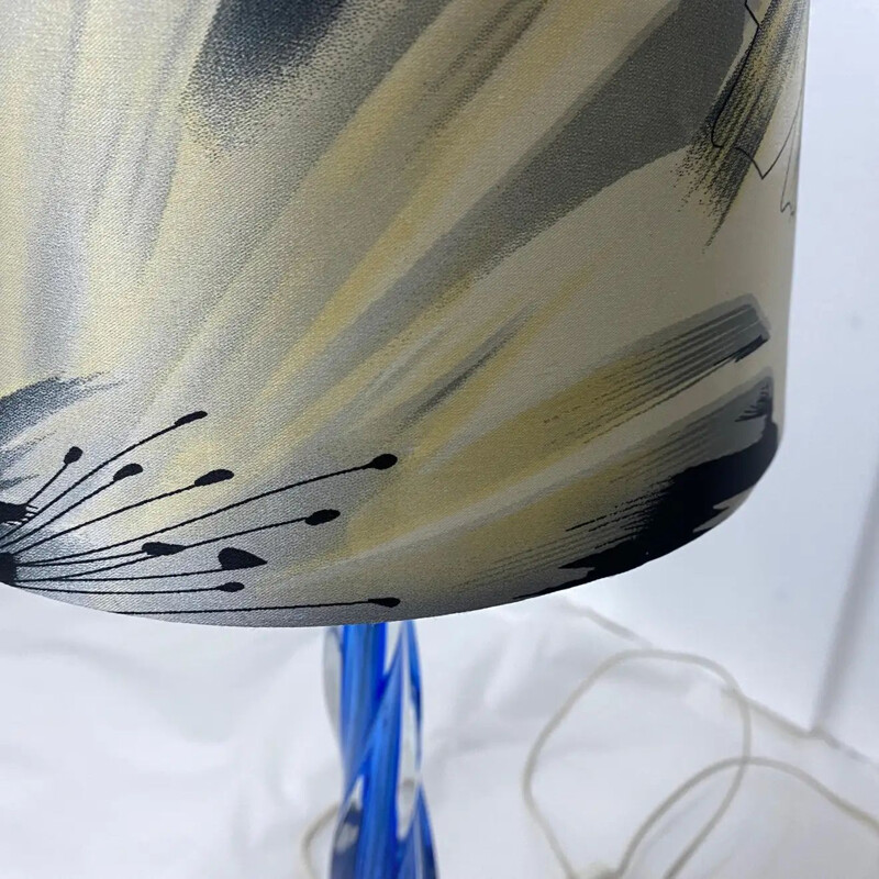 Mid-century blue Murano glass table lamp, 1970s