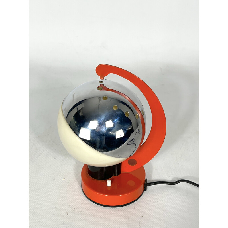 Lampada da tavolo vintage in metallo laccato e plastica, Italia 1960