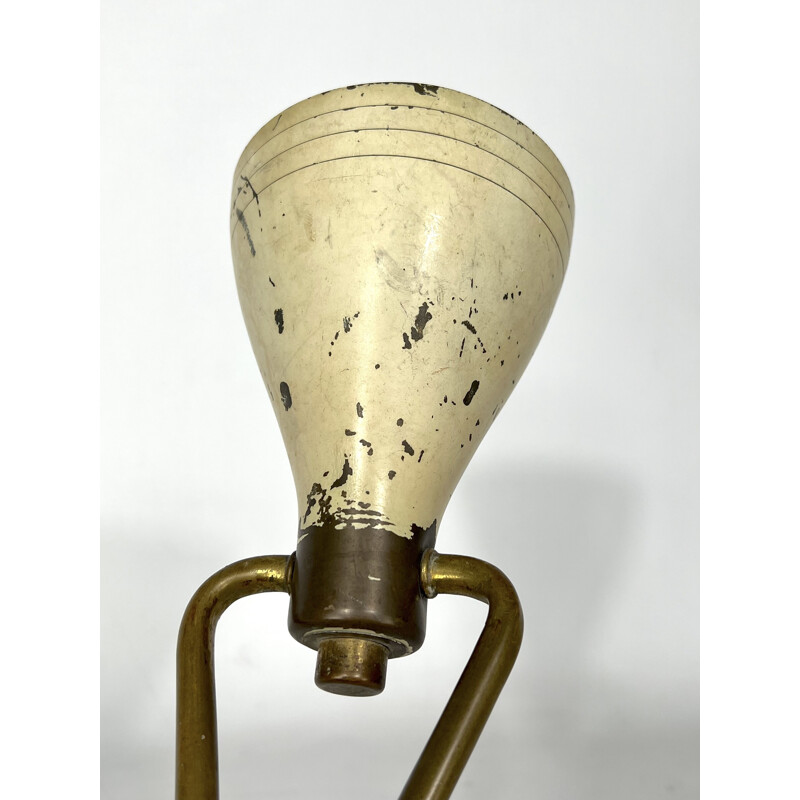 Verstellbare Vintage-Tischlampe aus lackiertem Messing von Arredoluce, Italien 1950