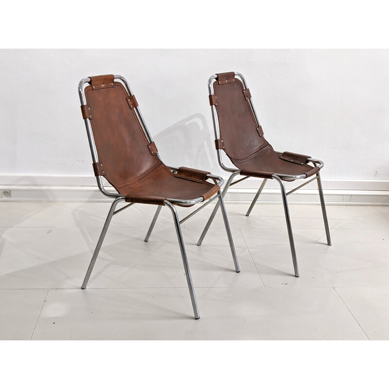 Set of 4 vintage chairs by Charlotte Perriand for Les Arcs