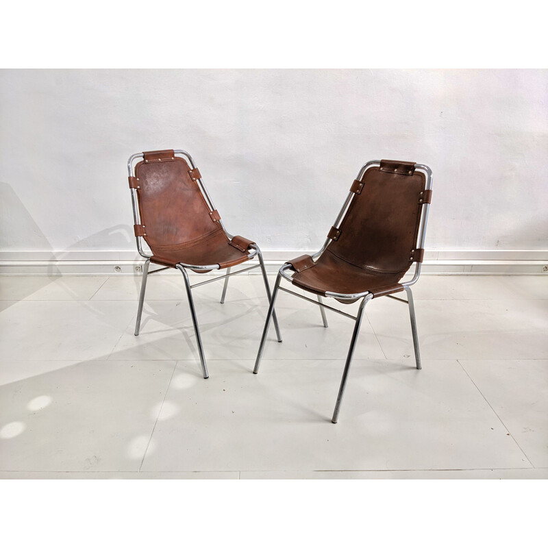4 chaises vintage par Charlotte Perriand pour Les Arcs