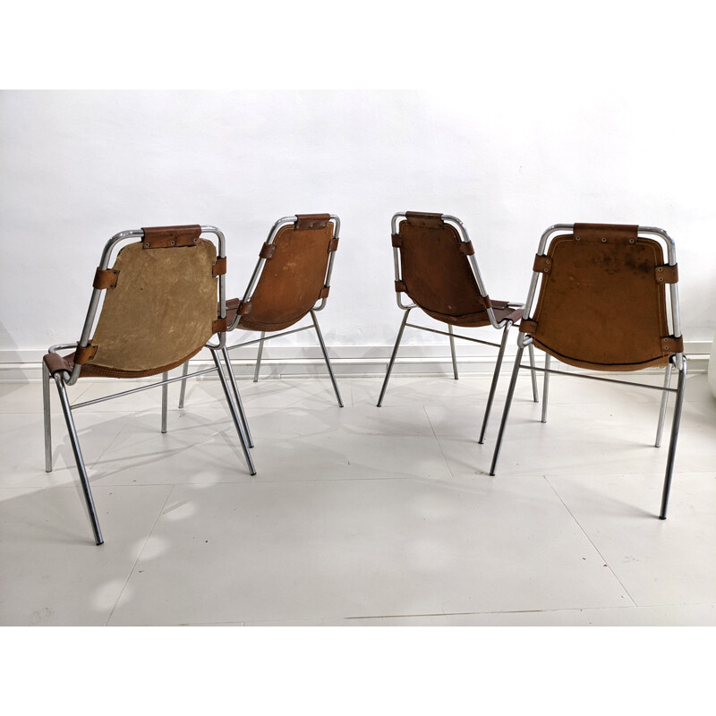 Set of 4 vintage chairs by Charlotte Perriand for Les Arcs