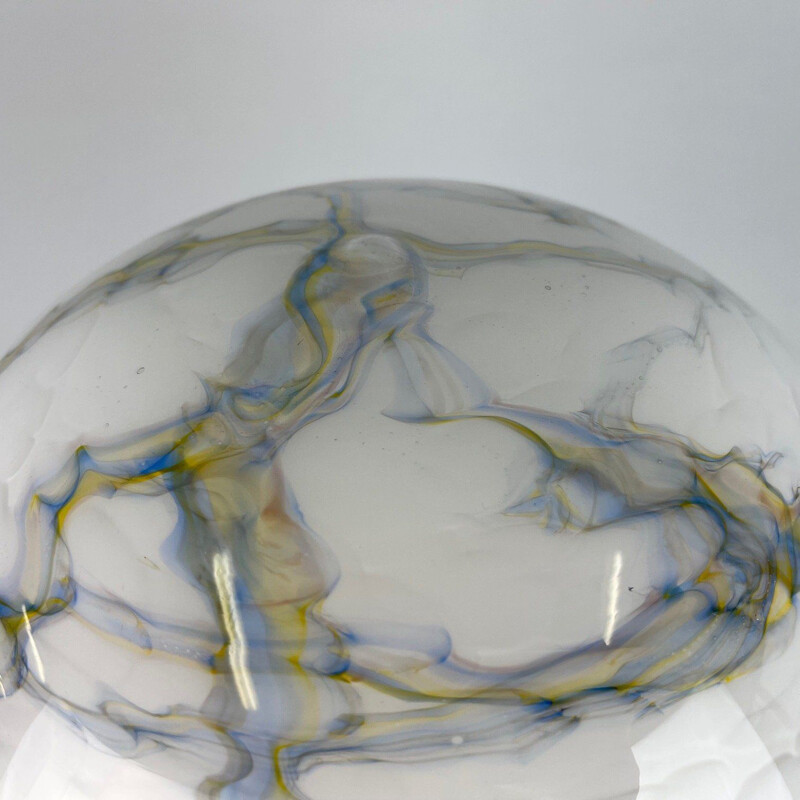 Vintage marbled glass mushroom table lamp, 1930