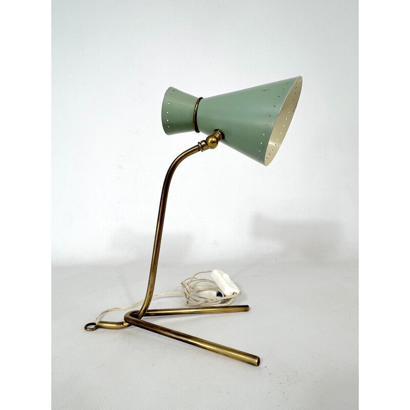 Mid-century Stilnovo brass orientable table or wall lamp, 1950s