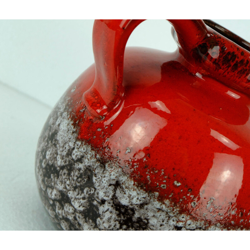 Vase rouge Scheurich Keramik en céramique - 1960