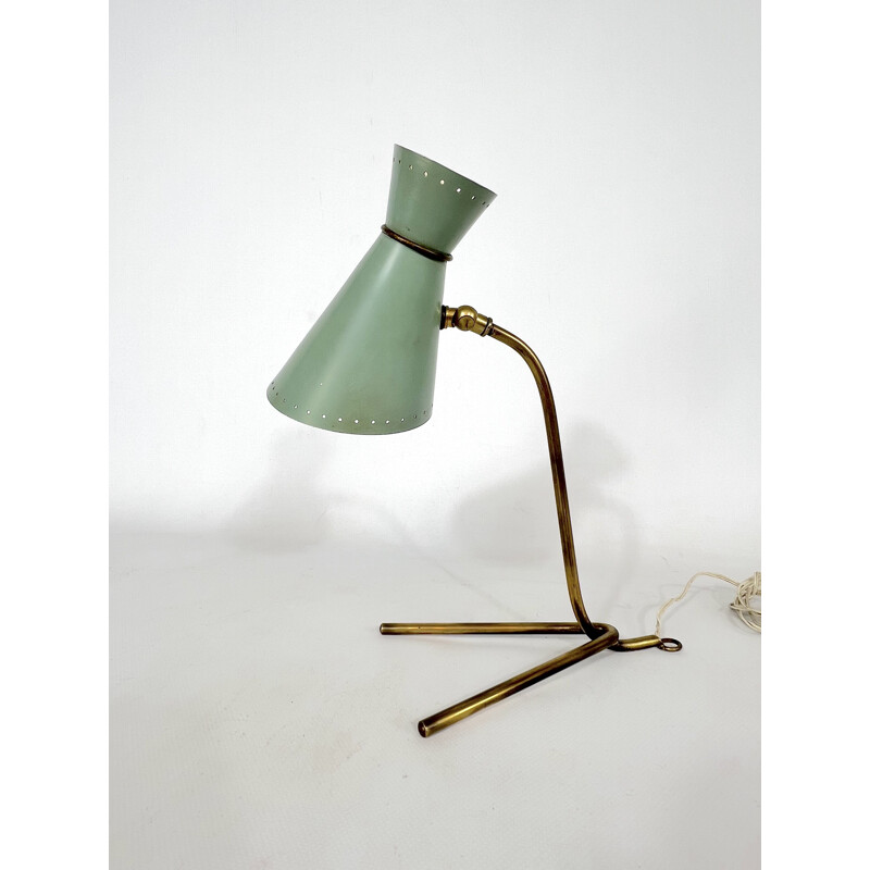 Stilnovo messing tafel- of wandlamp, 1950