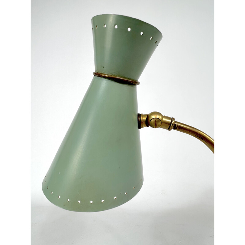 Mid-century Stilnovo brass orientable table or wall lamp, 1950s