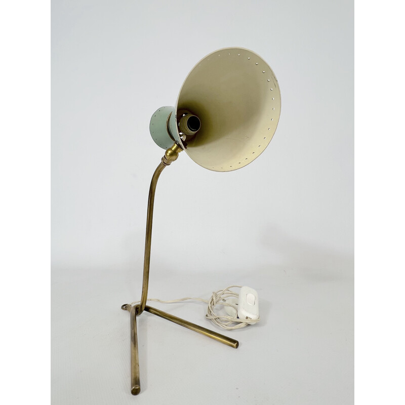 Mid-century Stilnovo brass orientable table or wall lamp, 1950s