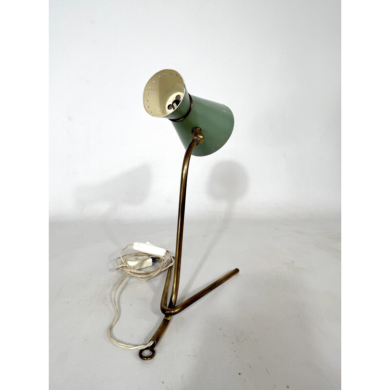 Mid-century Stilnovo brass orientable table or wall lamp, 1950s