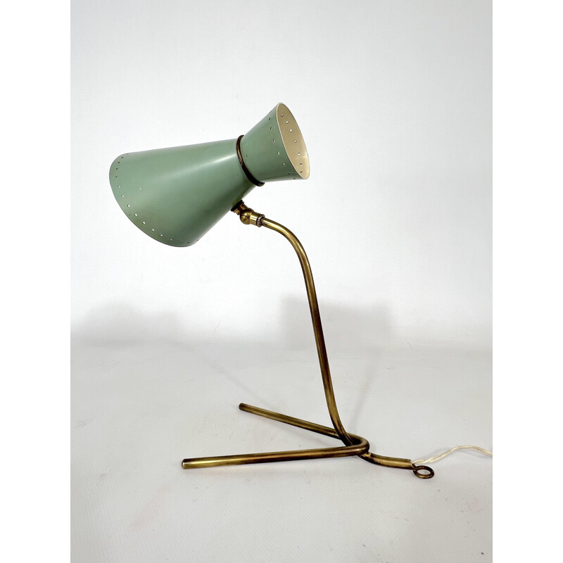 Mid-century Stilnovo brass orientable table or wall lamp, 1950s