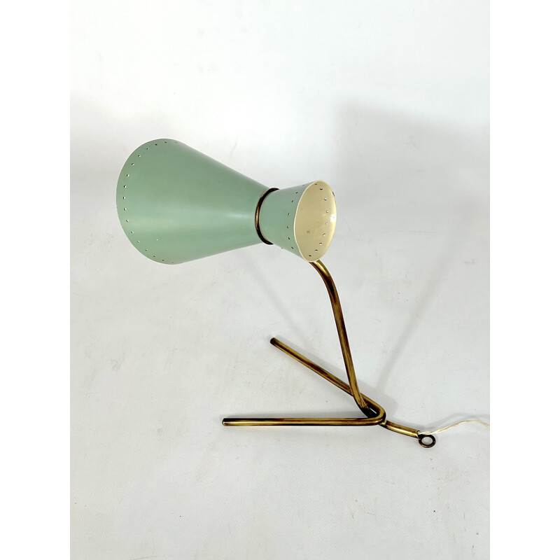 Mid-century Stilnovo brass orientable table or wall lamp, 1950s