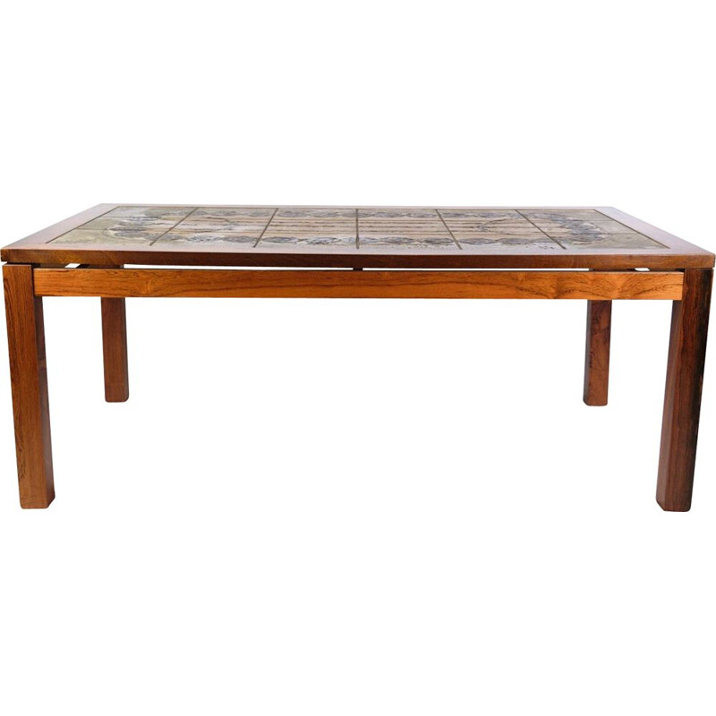 Vintage coffee table with rosewood tiles, Denmark 1960