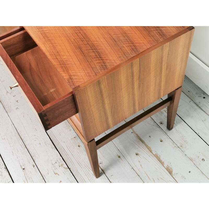 Vintage walnut vanity by John Herbert for Younger, France 1960