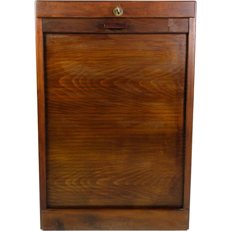 Vintage Jalousi cabinet in polished wood with drawers, 1960s